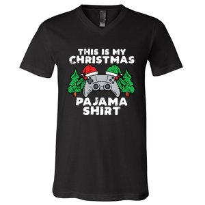 This Is My Christmas Pajama Shirts Video Games Boy Xmas V-Neck T-Shirt