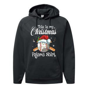 This Is My Christmas Baseball Pajama Performance Fleece Hoodie