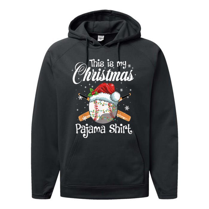 This Is My Christmas Baseball Pajama Performance Fleece Hoodie