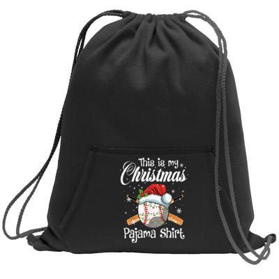 This Is My Christmas Baseball Pajama Sweatshirt Cinch Pack Bag