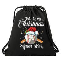 This Is My Christmas Baseball Pajama Drawstring Bag