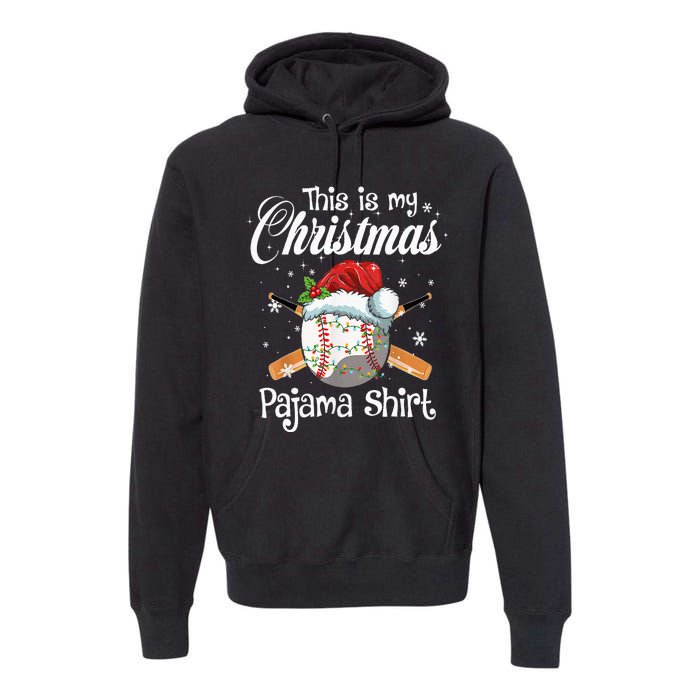 This Is My Christmas Baseball Pajama Premium Hoodie