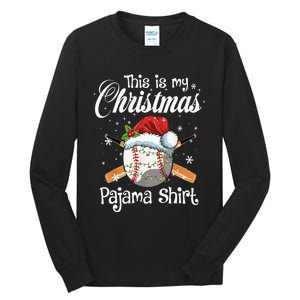 This Is My Christmas Baseball Pajama Tall Long Sleeve T-Shirt