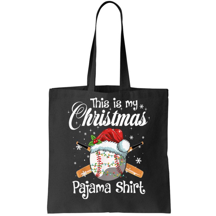 This Is My Christmas Baseball Pajama Tote Bag