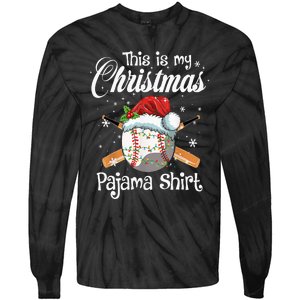 This Is My Christmas Baseball Pajama Tie-Dye Long Sleeve Shirt