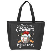 This Is My Christmas Baseball Pajama Zip Tote Bag