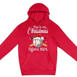 This Is My Christmas Baseball Pajama Premium Pullover Hoodie