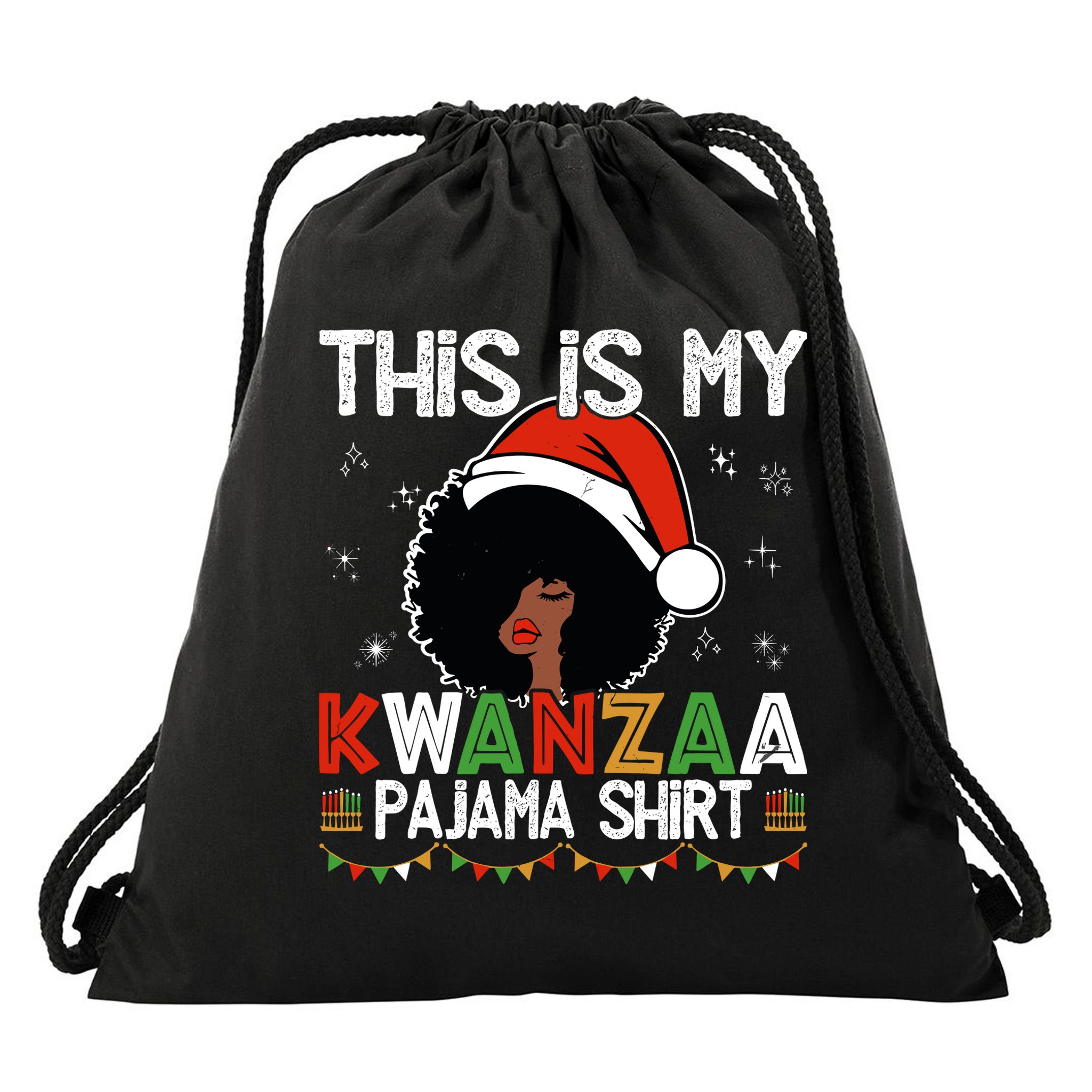 This Is My Kwanzaa Pajama Outfit Melanin African American Drawstring Bag