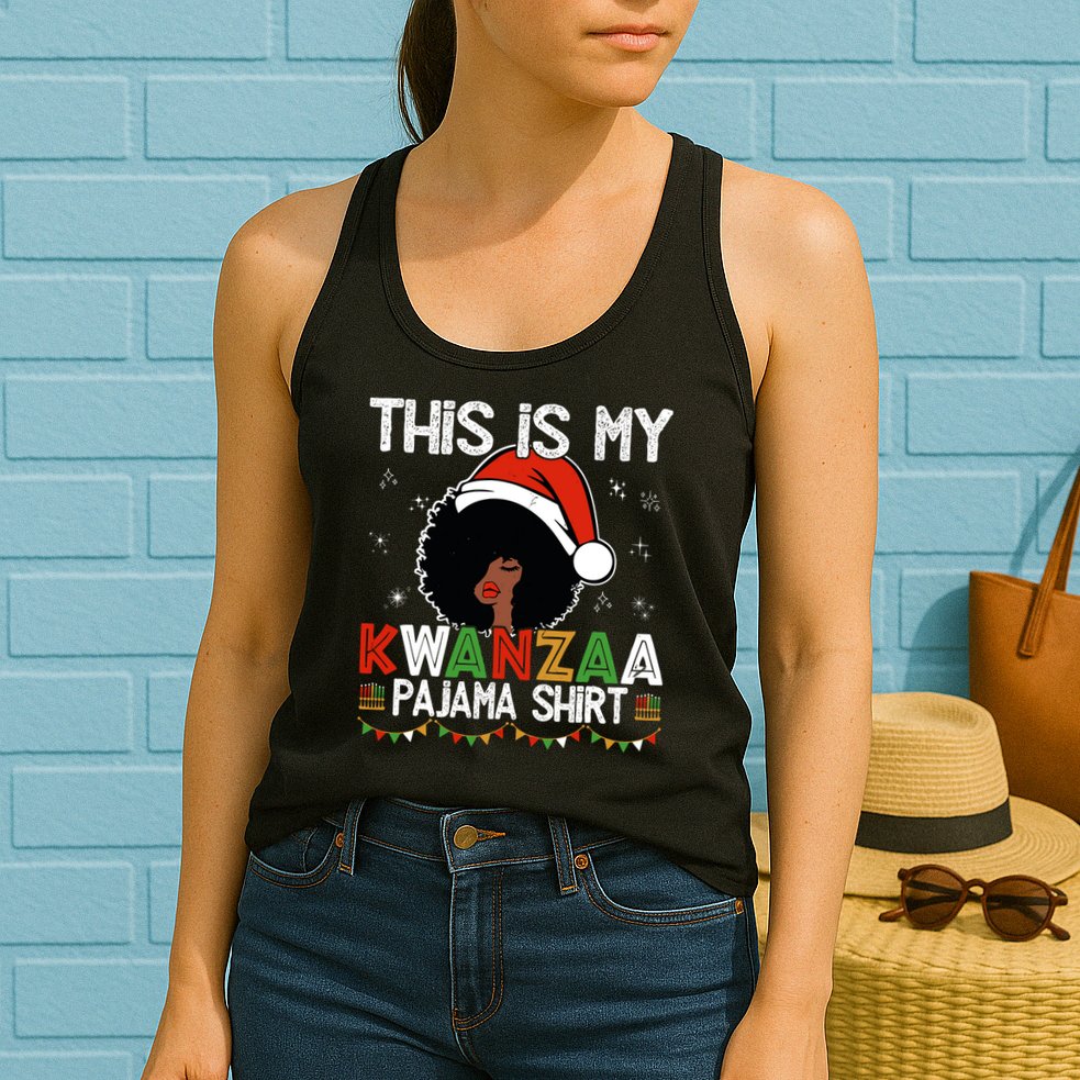 This Is My Kwanzaa Pajama Outfit Melanin African American Womens Tank Top