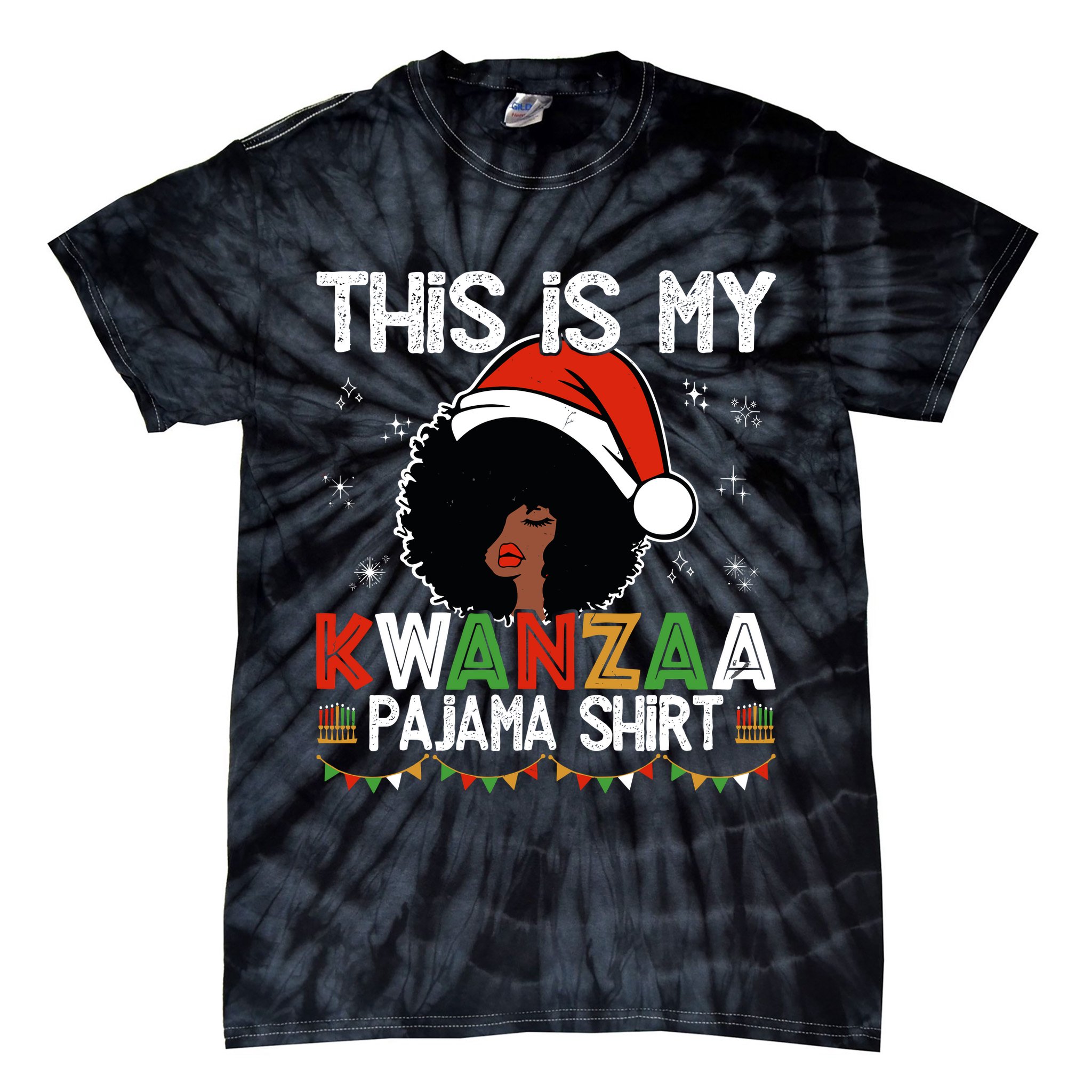 This Is My Kwanzaa Pajama Outfit Melanin African American Tie-Dye T-Shirt