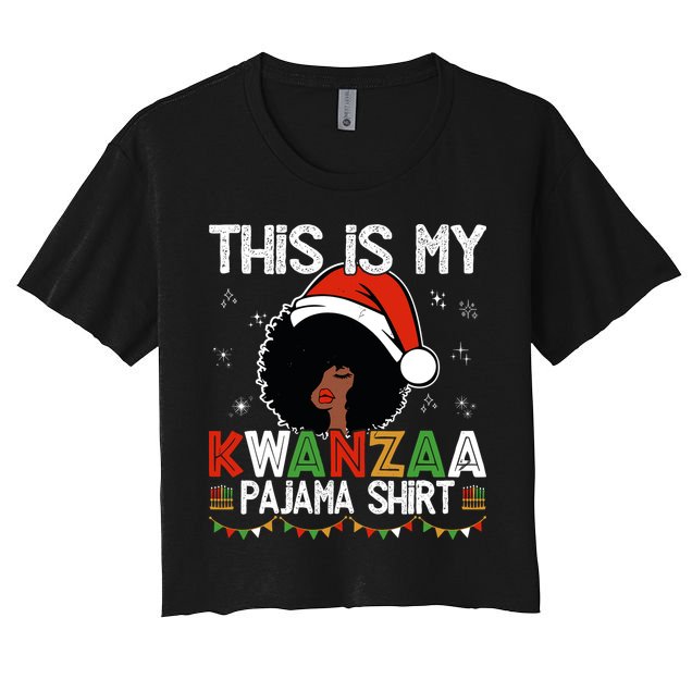 This Is My Kwanzaa Pajama Outfit Melanin African American Women's Crop Top Tee