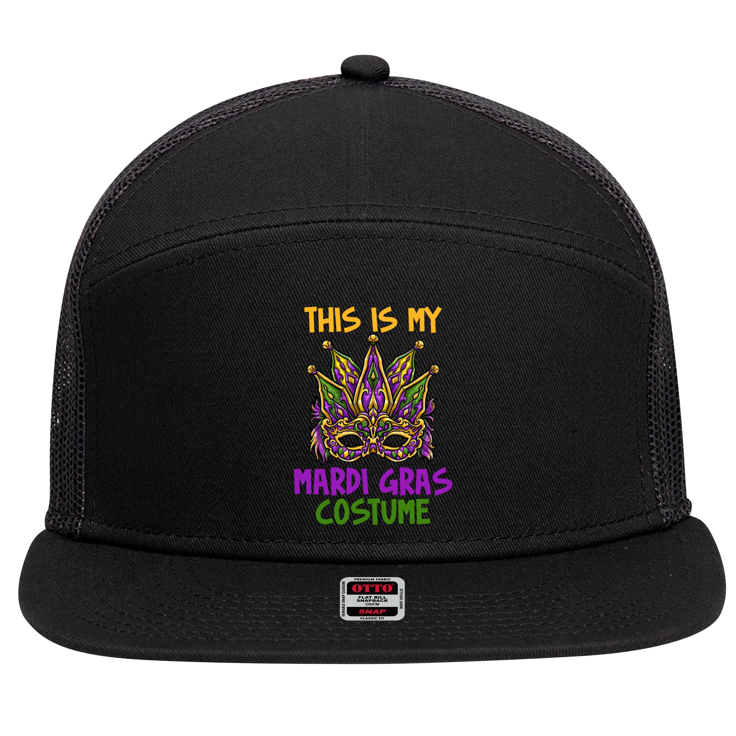 This Is My Mardi Gras Costume Festive 7 Panel Mesh Trucker Snapback Hat
