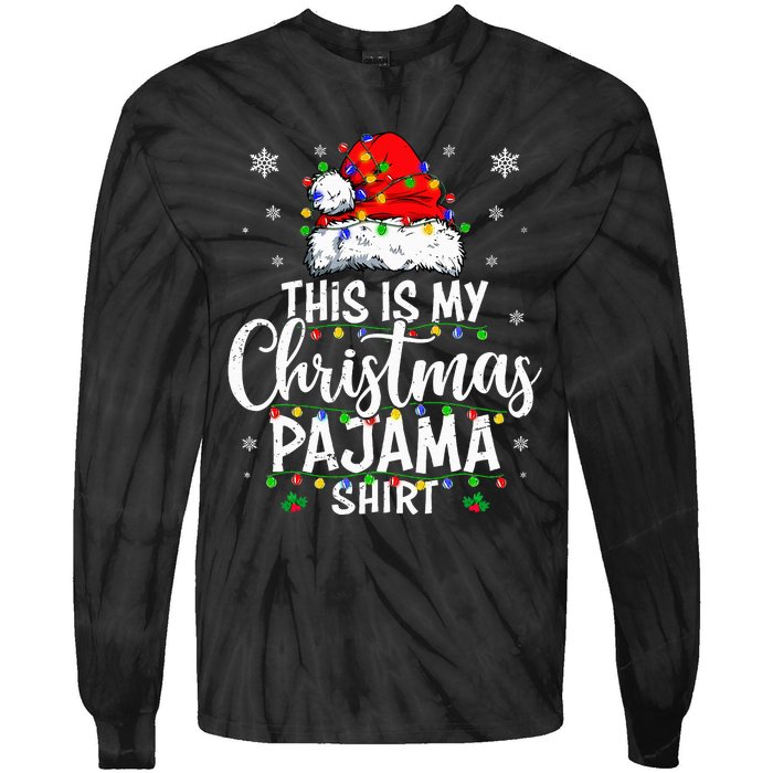 This Is My Christmas Pajama Lights Tie-Dye Long Sleeve Shirt