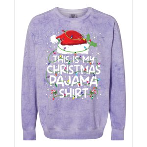 This Is My Christmas Pajamas Colorblast Crewneck Sweatshirt