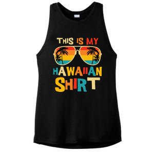 This Is My Hawaiian Tropical Luau Costume Ladies PosiCharge Tri-Blend Wicking Tank