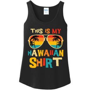 This Is My Hawaiian Tropical Luau Costume Ladies Essential Tank