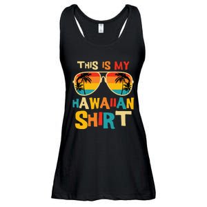 This Is My Hawaiian Tropical Luau Costume Ladies Essential Flowy Tank