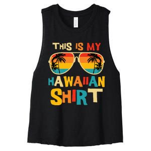 This Is My Hawaiian Tropical Luau Costume Women's Racerback Cropped Tank