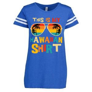 This Is My Hawaiian Tropical Luau Costume Enza Ladies Jersey Football T-Shirt