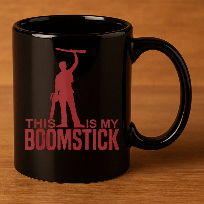 This Is My Boomstick Shotgun Chainsaw Dead Evil Halloween Gift 11oz C Handle Ceramic Mug