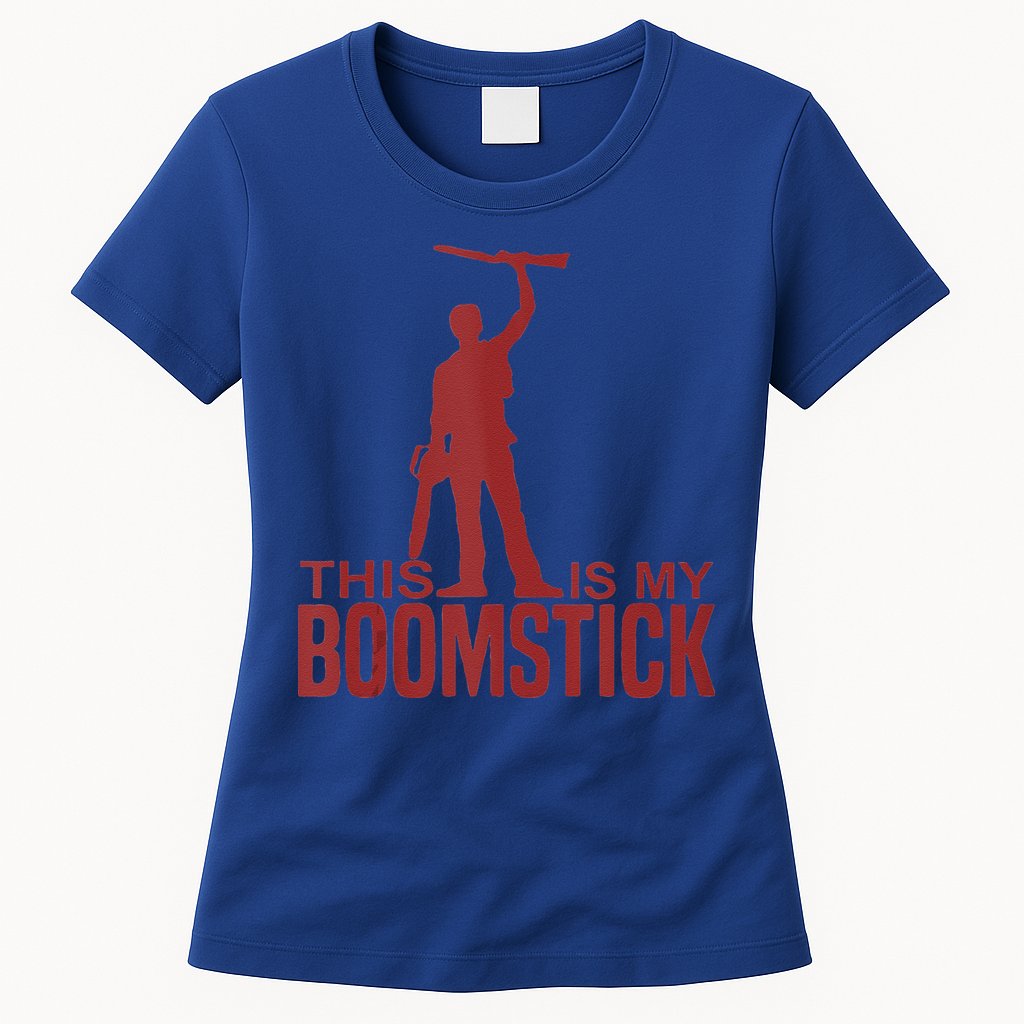 This Is My Boomstick Shotgun Chainsaw Dead Evil Halloween Gift Womens T-Shirt