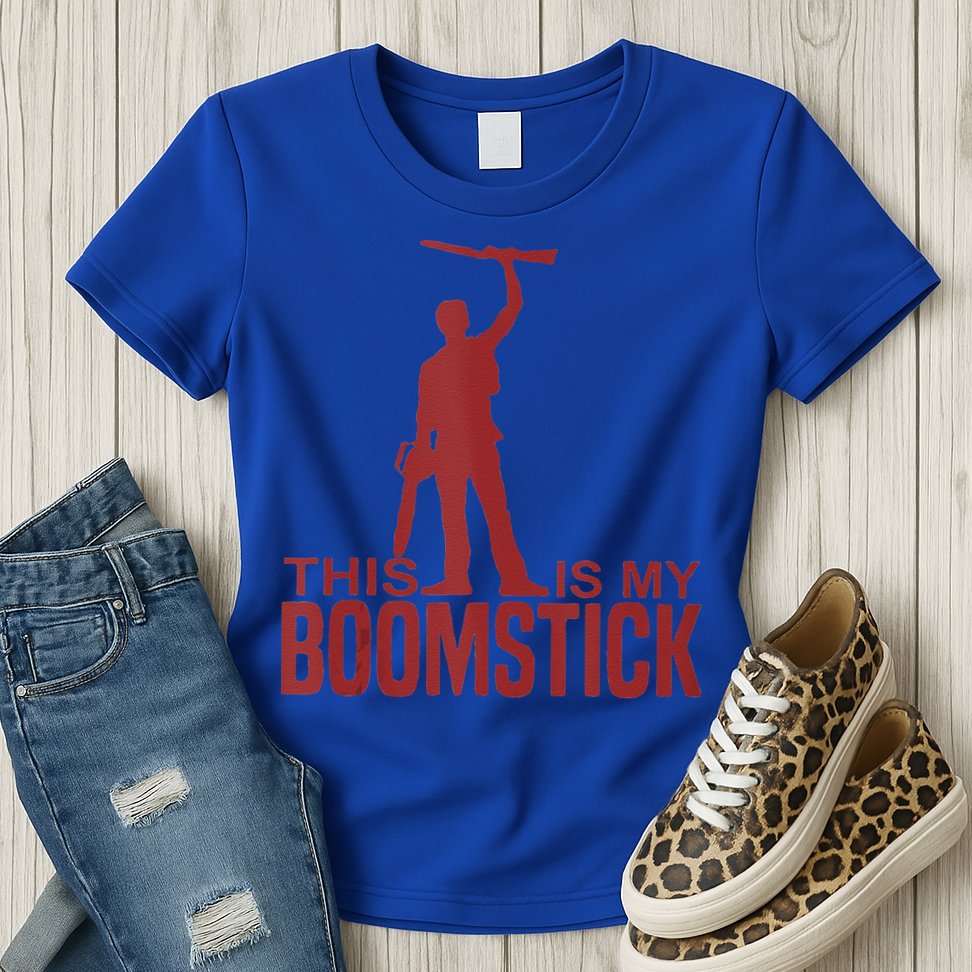 This Is My Boomstick Shotgun Chainsaw Dead Evil Halloween Gift Womens T-Shirt