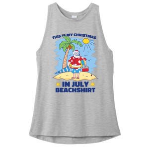 This Is My Christmas In July Beachshirt Funny Xmas Santa Ladies PosiCharge Tri-Blend Wicking Tank