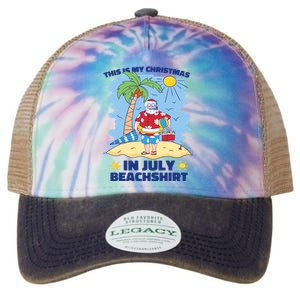 This Is My Christmas In July Beachshirt Funny Xmas Santa Legacy Tie Dye Trucker Hat