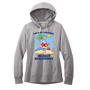 This Is My Christmas In July Beachshirt Funny Xmas Santa Women's Fleece Hoodie