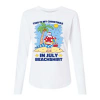 This Is My Christmas In July Beachshirt Funny Xmas Santa Womens Cotton Relaxed Long Sleeve T-Shirt