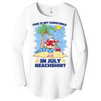 This Is My Christmas In July Beachshirt Funny Xmas Santa Women's Perfect Tri Tunic Long Sleeve Shirt