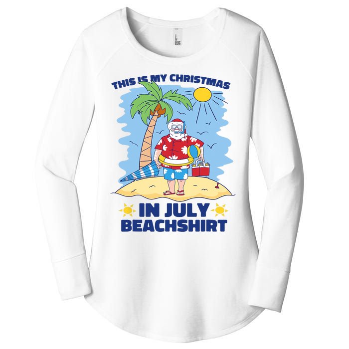 This Is My Christmas In July Beachshirt Funny Xmas Santa Women's Perfect Tri Tunic Long Sleeve Shirt