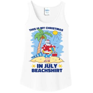 This Is My Christmas In July Beachshirt Funny Xmas Santa Ladies Essential Tank