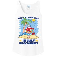 This Is My Christmas In July Beachshirt Funny Xmas Santa Ladies Essential Tank