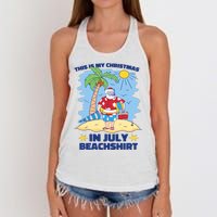 This Is My Christmas In July Beachshirt Funny Xmas Santa Women's Knotted Racerback Tank