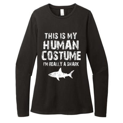 This Is My Human Costume I'm Really A Shark Womens CVC Long Sleeve Shirt