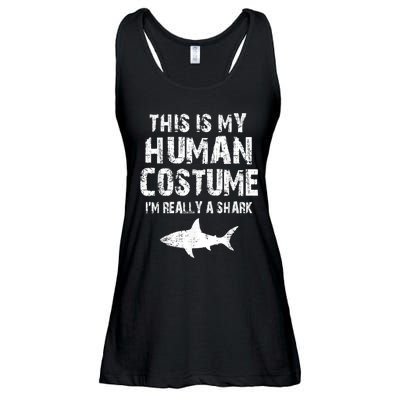 This Is My Human Costume I'm Really A Shark Ladies Essential Flowy Tank