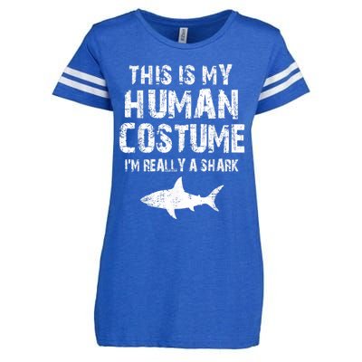 This Is My Human Costume I'm Really A Shark Enza Ladies Jersey Football T-Shirt