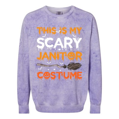 This Is My Scary Janitor Costume Halloween Gift Colorblast Crewneck Sweatshirt