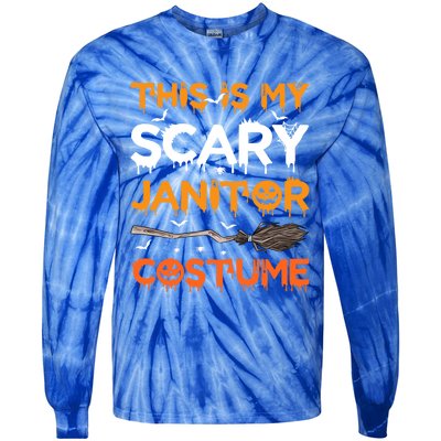 This Is My Scary Janitor Costume Halloween Gift Tie-Dye Long Sleeve Shirt