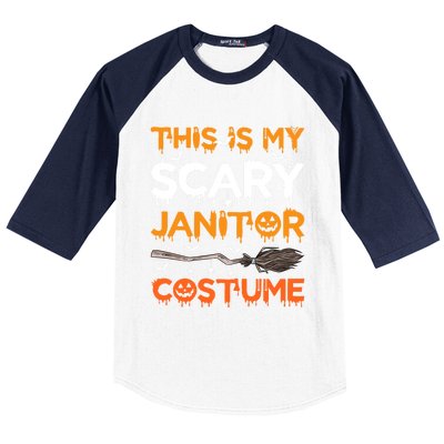 This Is My Scary Janitor Costume Halloween Gift Baseball Sleeve Shirt