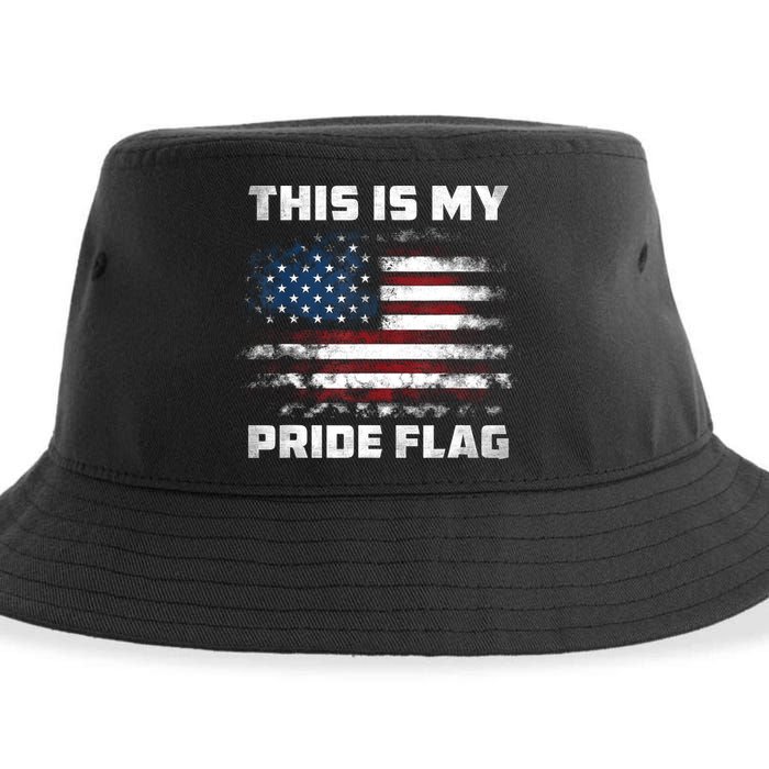 This Is My Pride Flag USA American 4th Of July Patriotic Sustainable Bucket Hat