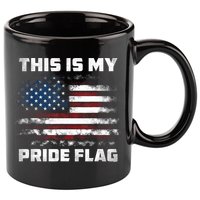 This Is My Pride Flag USA American 4th Of July Patriotic 11oz C Handle Ceramic Mug