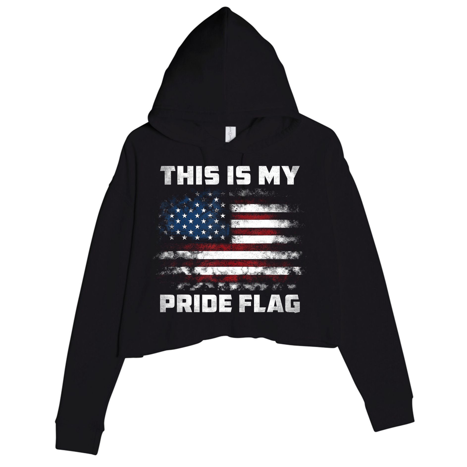 This Is My Pride Flag USA American 4th Of July Patriotic Crop Fleece Hoodie