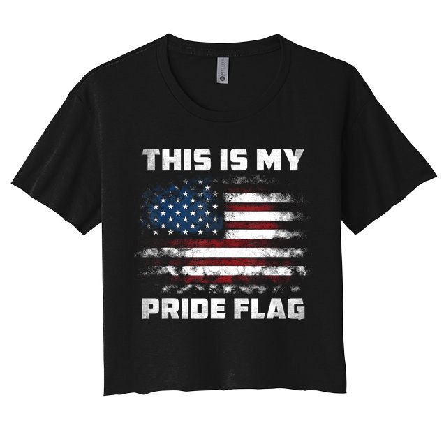 This Is My Pride Flag USA American 4th Of July Patriotic Crop Top