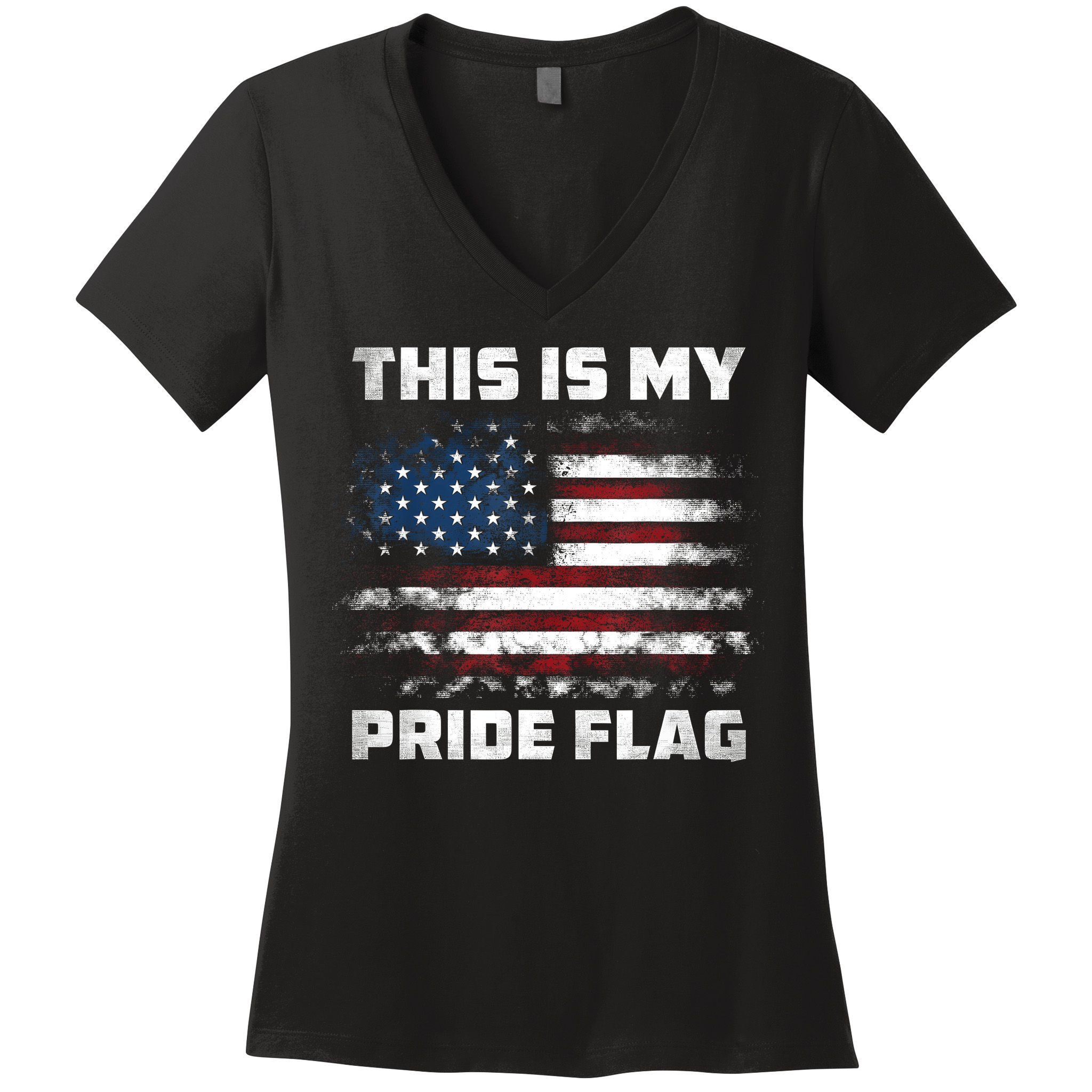 This Is My Pride Flag USA American 4th Of July Patriotic Women's V-Neck T-Shirt