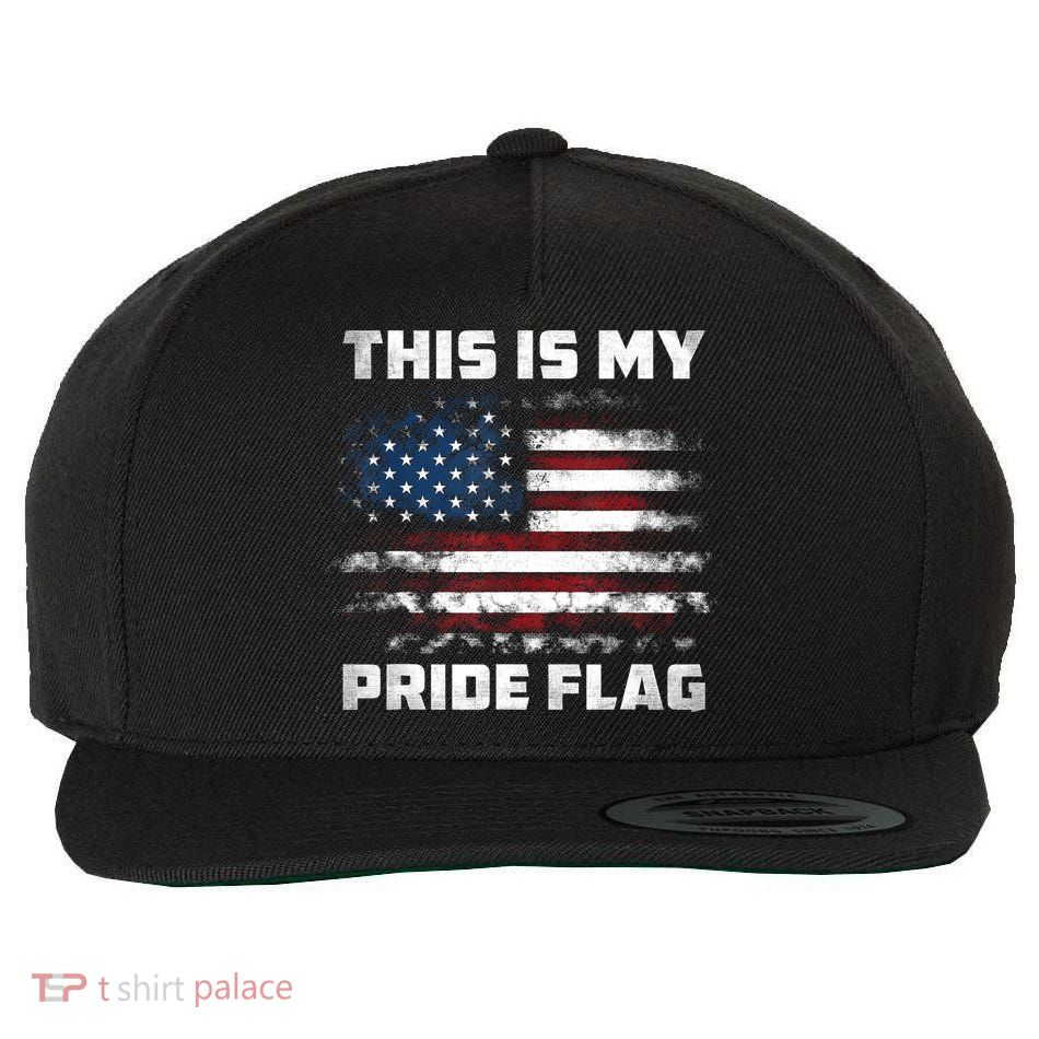 This Is My Pride Flag USA American 4th Of July Patriotic Wool Snapback Cap
