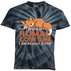 This Is My Human Costume IM Really A Fox Halloween Funny Kids Tie-Dye T-Shirt