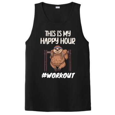 This Is My Happy Hour Workout Gym Sloth Lover Gift PosiCharge Competitor Tank