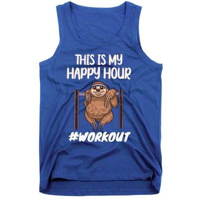 This Is My Happy Hour Workout Gym Sloth Lover Gift Tank Top